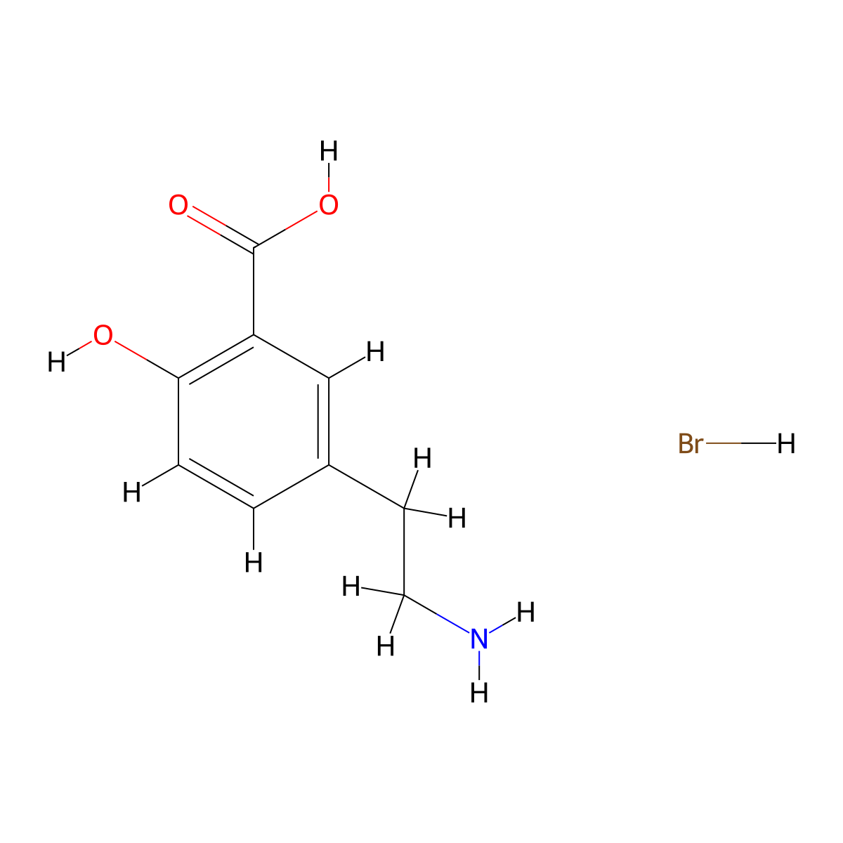 5-(2-Aminoethyl)-2-hydroxybenzoic acid hydrobromide molecular structure, CAS 1987145-74-3