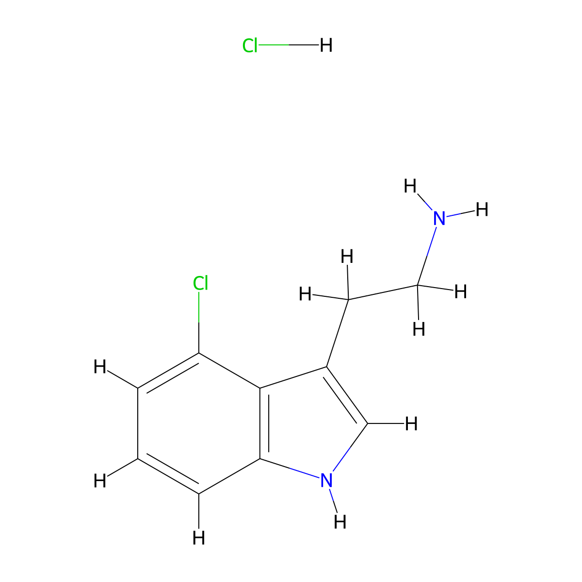 2-(4-Chloro-1H-indol-3-YL)ethanamine hcl molecular structure, CAS 1987175-53-0