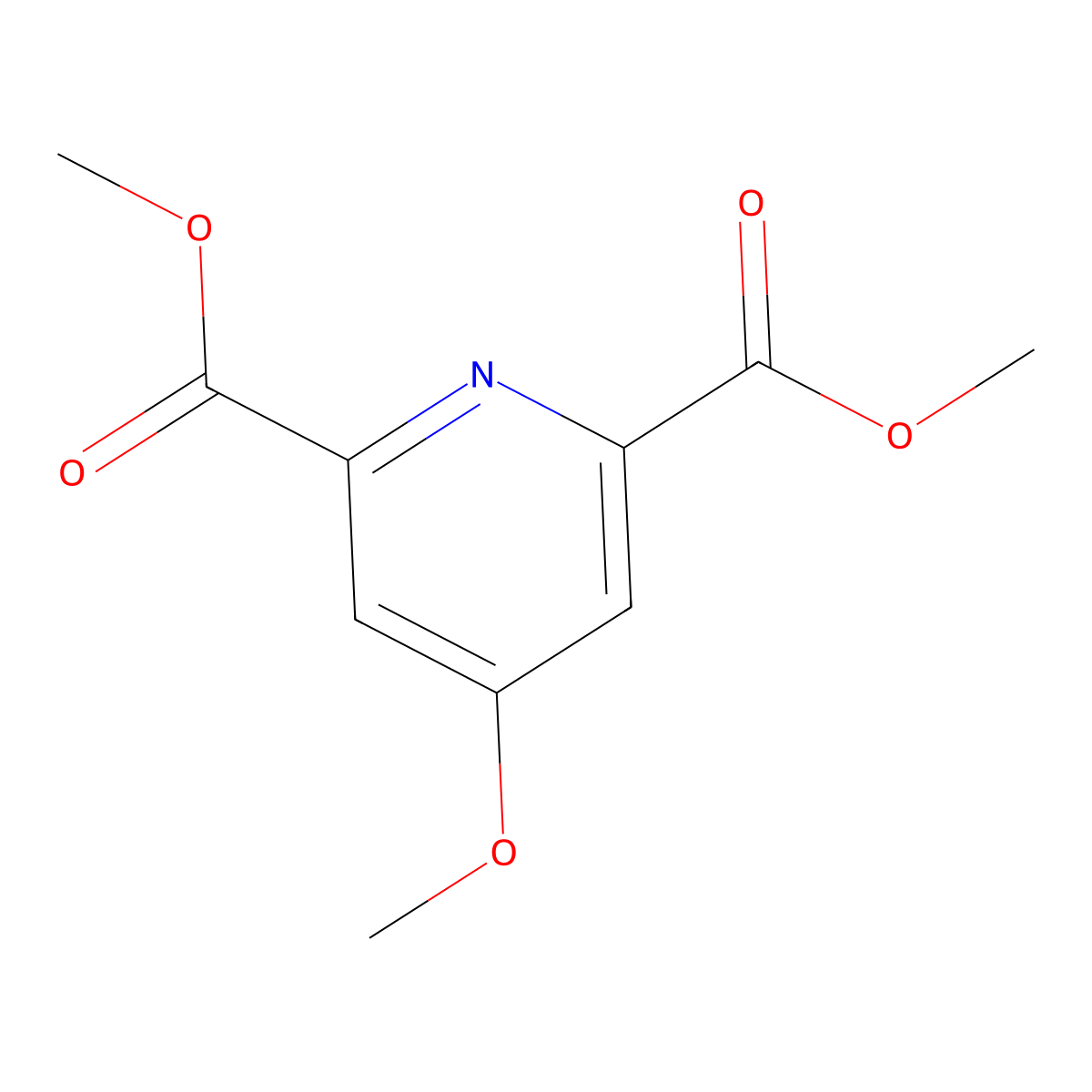 2,6-Pyridinedicarboxylic acid, 4-methoxy-, dimethyl ester molecular structure, CAS 19872-93-6