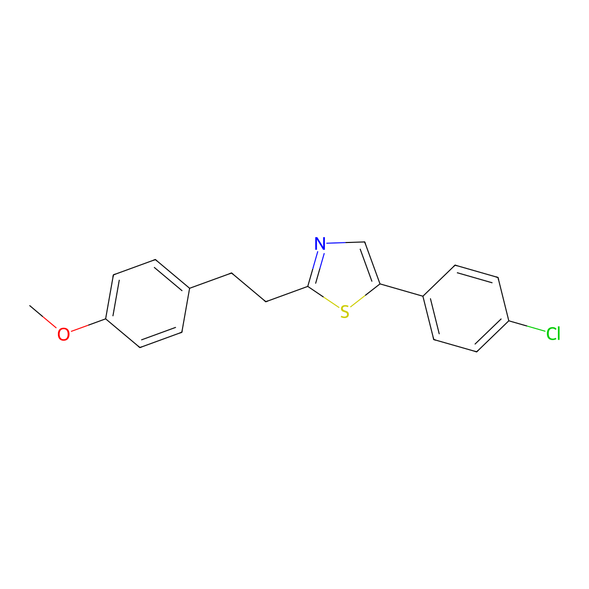 5-(4-Chlorophenyl)-2-[2-(4-methoxyphenyl)ethyl]-1,3-thiazole molecular structure, CAS 1987207-91-9
