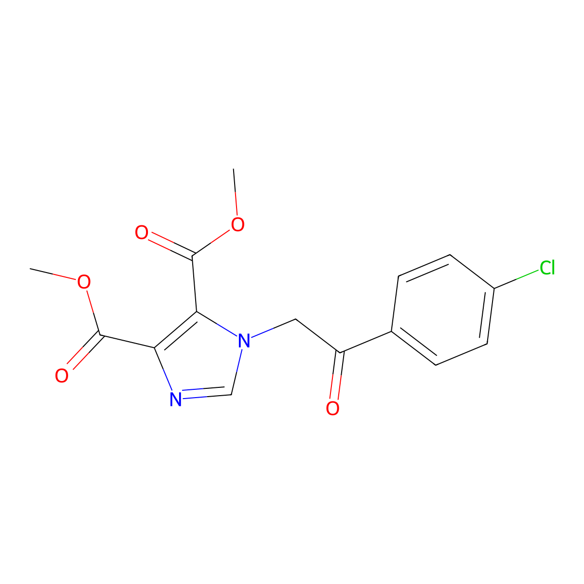 dimethyl 1-[2-(4-chlorophenyl)-2-oxoethyl]-1H-imidazole-4,5-dicarboxylate molecular structure, CAS 1987208-35-4