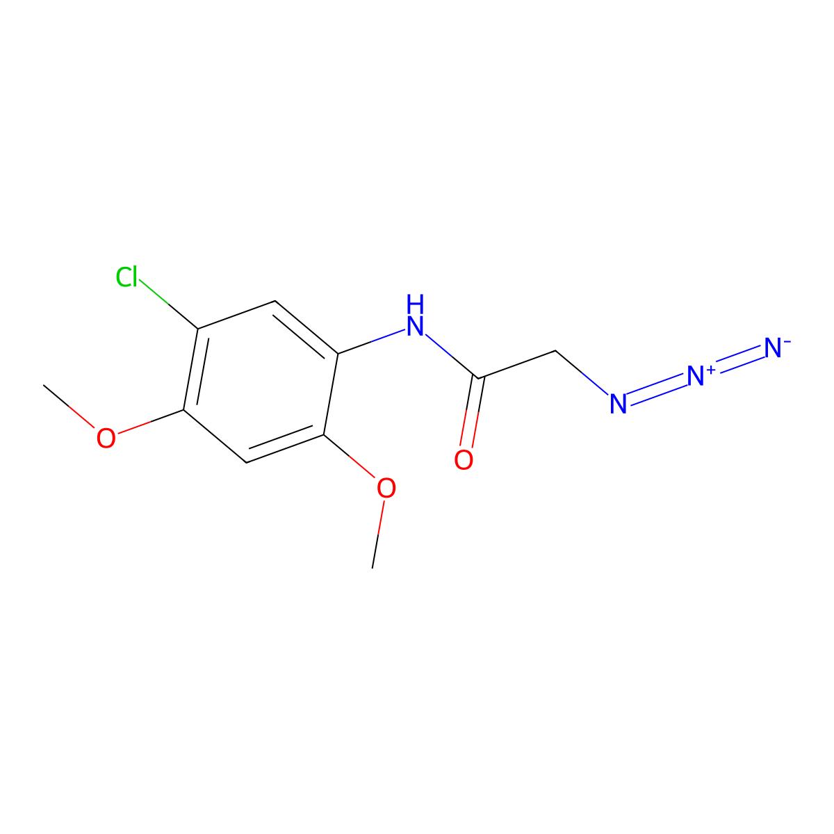 2-azido-N-(5-chloro-2,4-dimethoxyphenyl)acetamide molecular structure, CAS 1987208-50-3