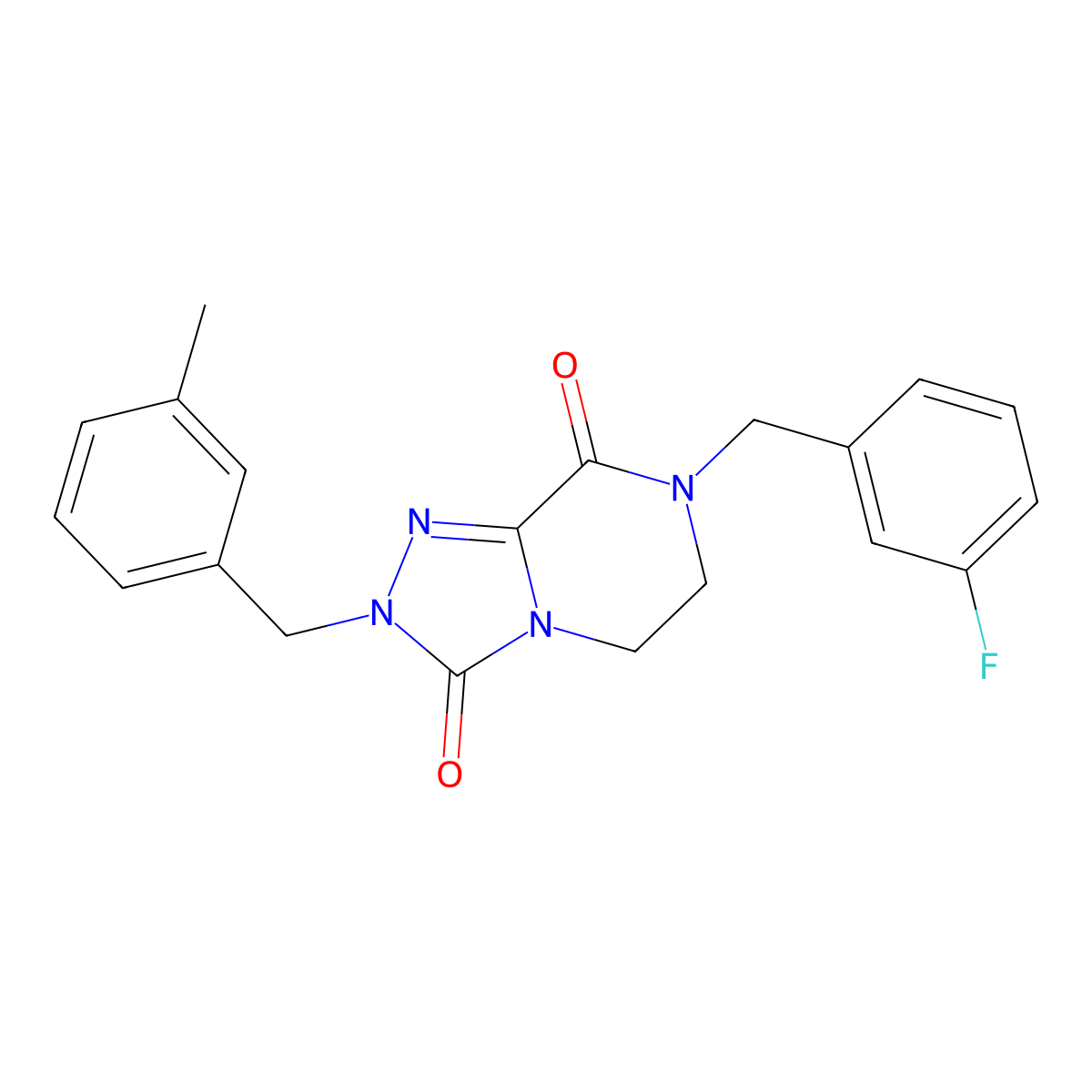 7-(3-fluorobenzyl)-2-(3-methylbenzyl)-6,7-dihydro[1,2,4]triazolo[4,3-a]pyrazine-3,8(2H,5H)-dione molecular structure, CAS 1987223-95-9