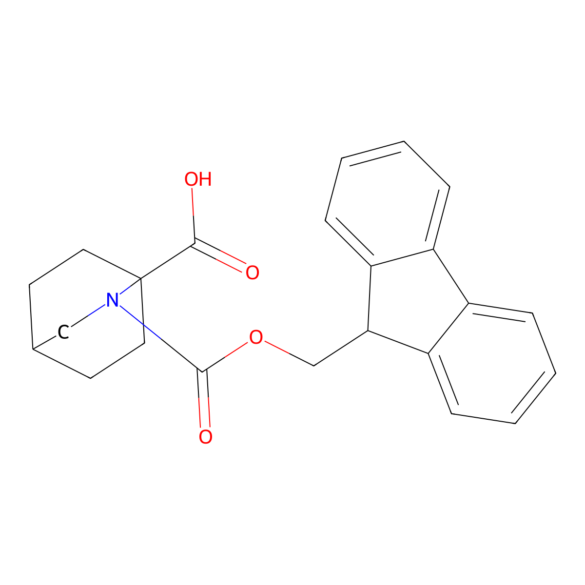 2-(((9H-fluoren-9-yl)methoxy)carbonyl)-2-azabicyclo(2.2.2)octane-1-carboxylic acid molecular structure, CAS 1987261-87-9