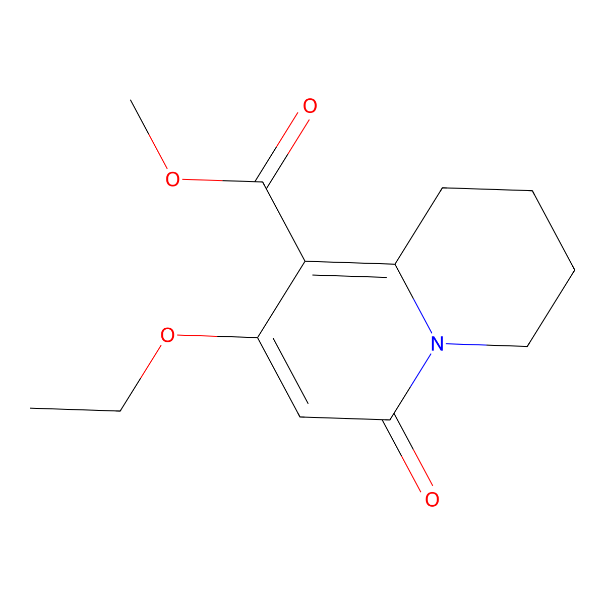 methyl 8-ethoxy-6-oxo-1,3,4,6-tetrahydro-2H-quinolizine-9-carboxylate molecular structure, CAS 1987263-00-2