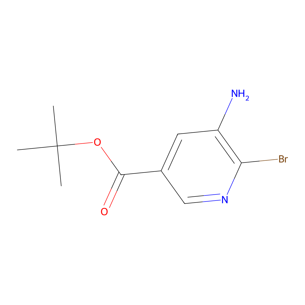Tert-butyl 5-amino-6-bromopyridine-3-carboxylate molecular structure, CAS 1987263-09-1