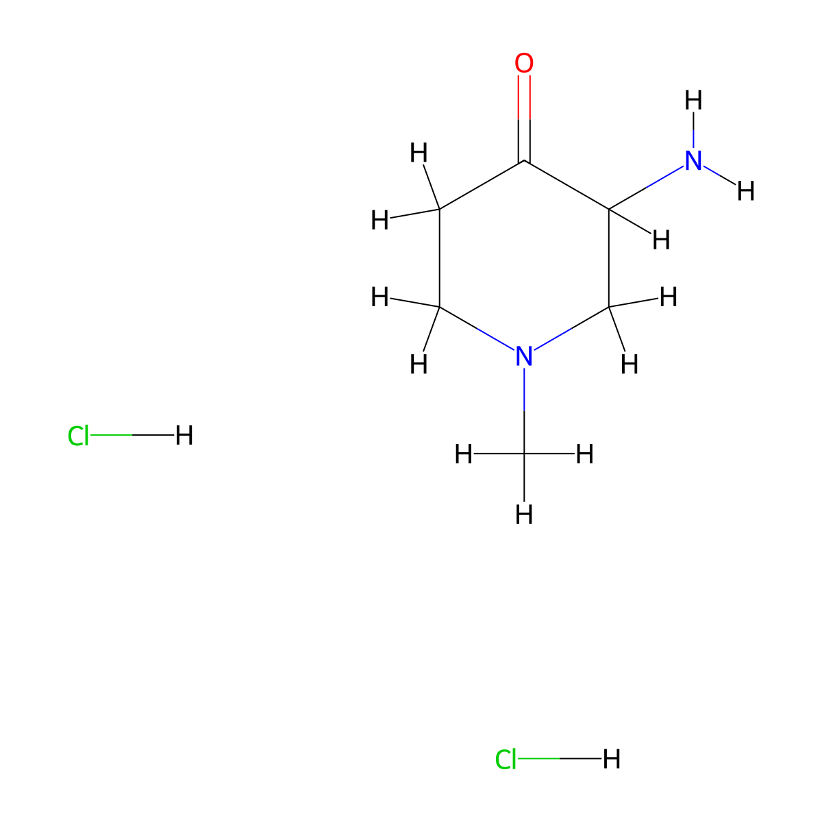 3-Amino-1-methylpiperidin-4-one dihydrochloride molecular structure, CAS 1987266-56-7