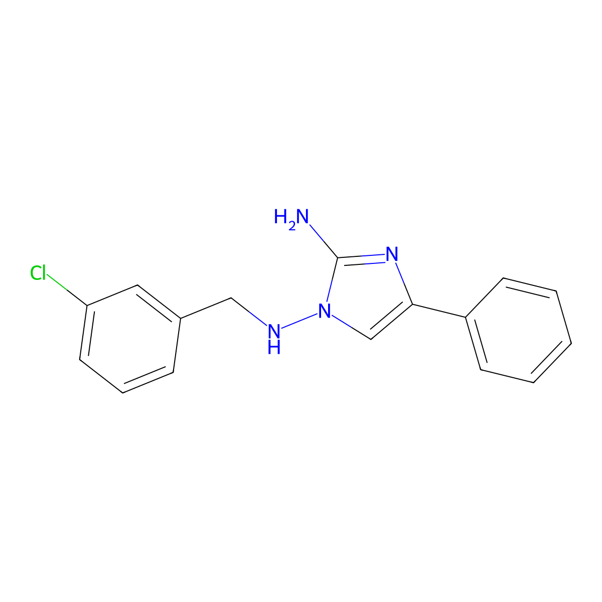 N1-(3-Chlorobenzyl)-4-phenyl-1H-imidazole-1,2-diamine molecular structure, CAS 1987270-59-6