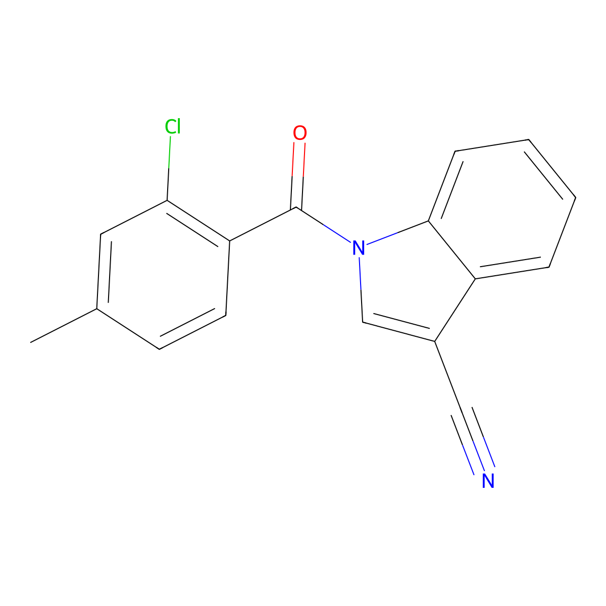 1-[(2-chloro-4-methylphenyl)carbonyl]-1H-indole-3-carbonitrile molecular structure, CAS 1987273-26-6