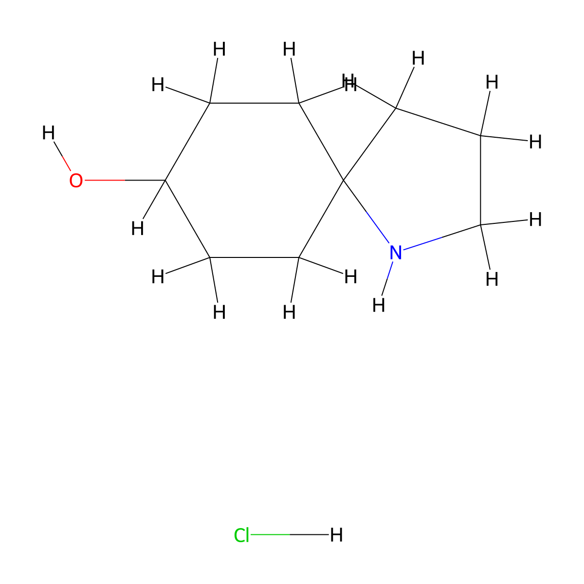 1-Azaspiro[4.5]decan-8-ol hydrochloride molecular structure, CAS 1987294-41-6