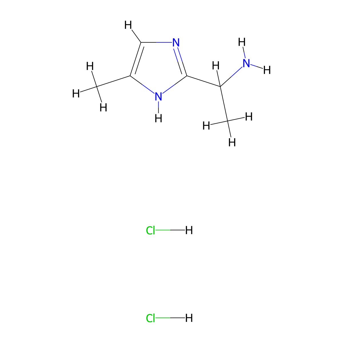1-(4-methyl-1H-imidazol-2-yl)ethan-1-amine dihydrochloride molecular structure, CAS 1987359-14-7