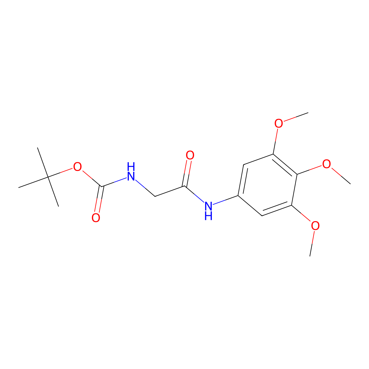 tert-butyl N-{[(3,4,5-trimethoxyphenyl)carbamoyl]methyl}carbamate molecular structure, CAS 1987472-22-9
