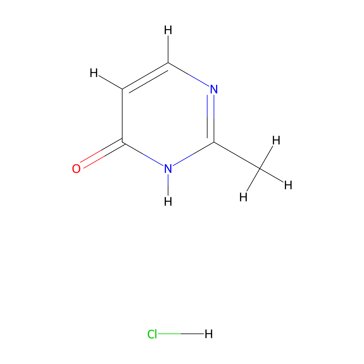 2-Methylpyrimidin-4-ol hydrochloride molecular structure, CAS 19875-03-7
