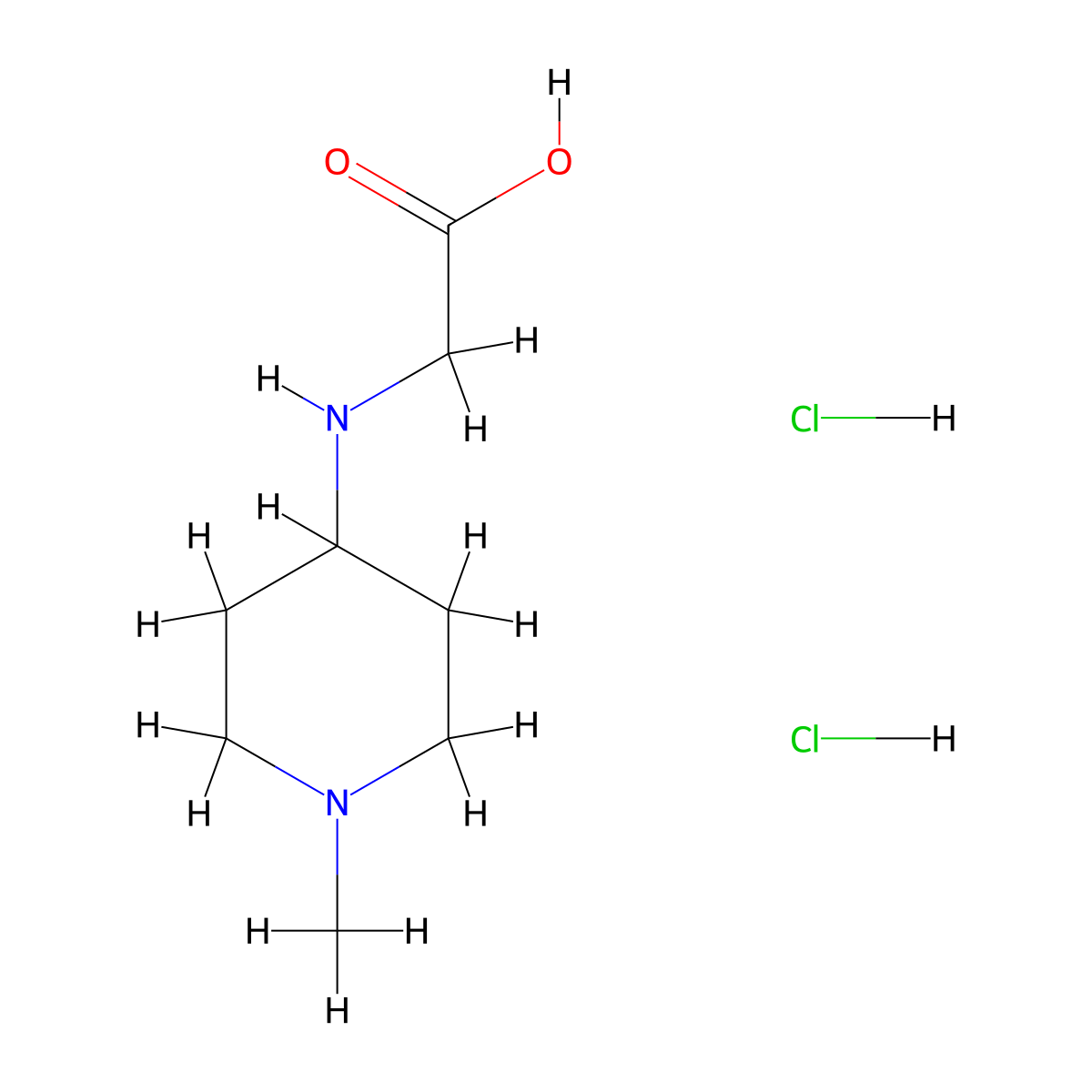 N-(1-Methyl-4-piperidinyl)glycine dihydrochloride molecular structure, CAS 1987514-00-0