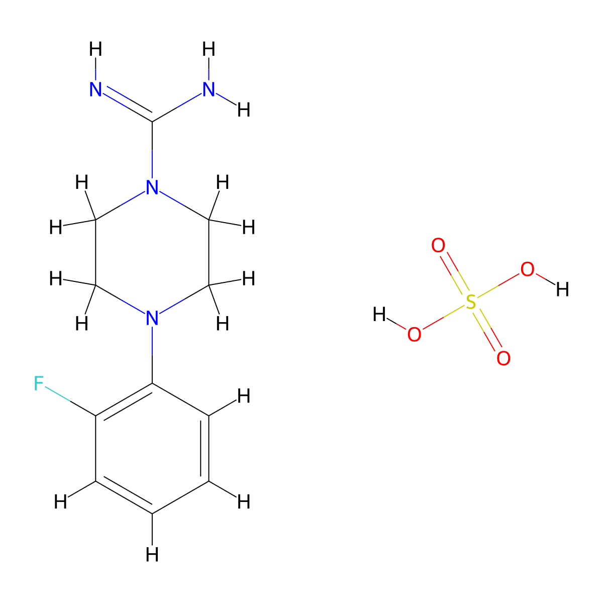 4-(2-Fluorophenyl)piperazine-1-carboximidamide sulfate molecular structure, CAS 1987514-49-7