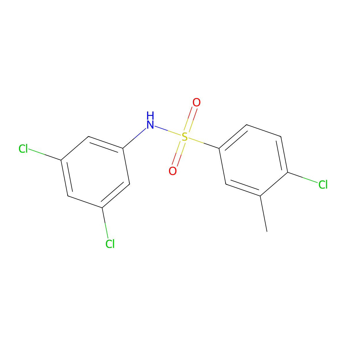 4-chloro-N-(3,5-dichlorophenyl)-3-methylbenzene-1-sulfonamide molecular structure, CAS 1987519-33-4
