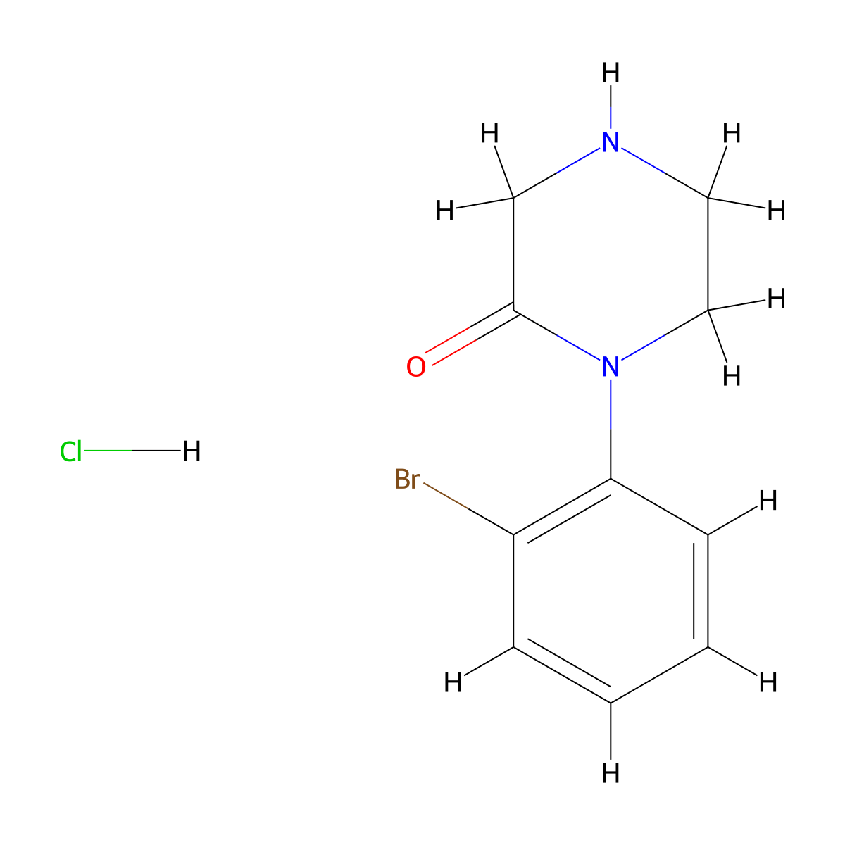 1-(2-Bromophenyl) piperazin-2-one hcl molecular structure, CAS 1987557-97-0