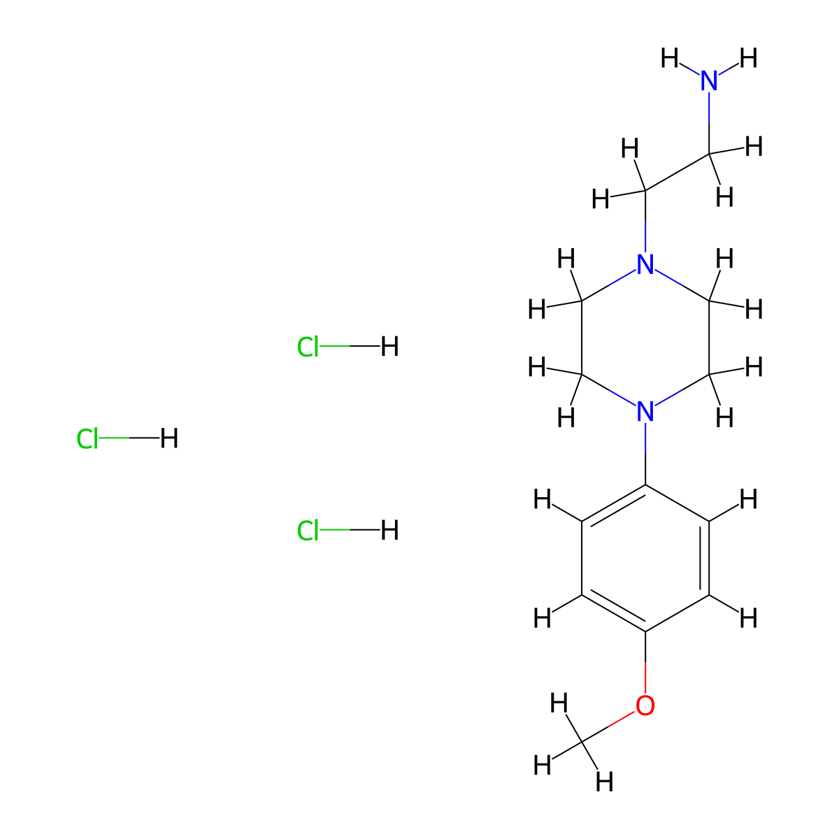 2-[4-(4-Methoxyphenyl)piperazin-1-yl]ethan-1-amine trihydrochloride molecular structure, CAS 198756-74-0