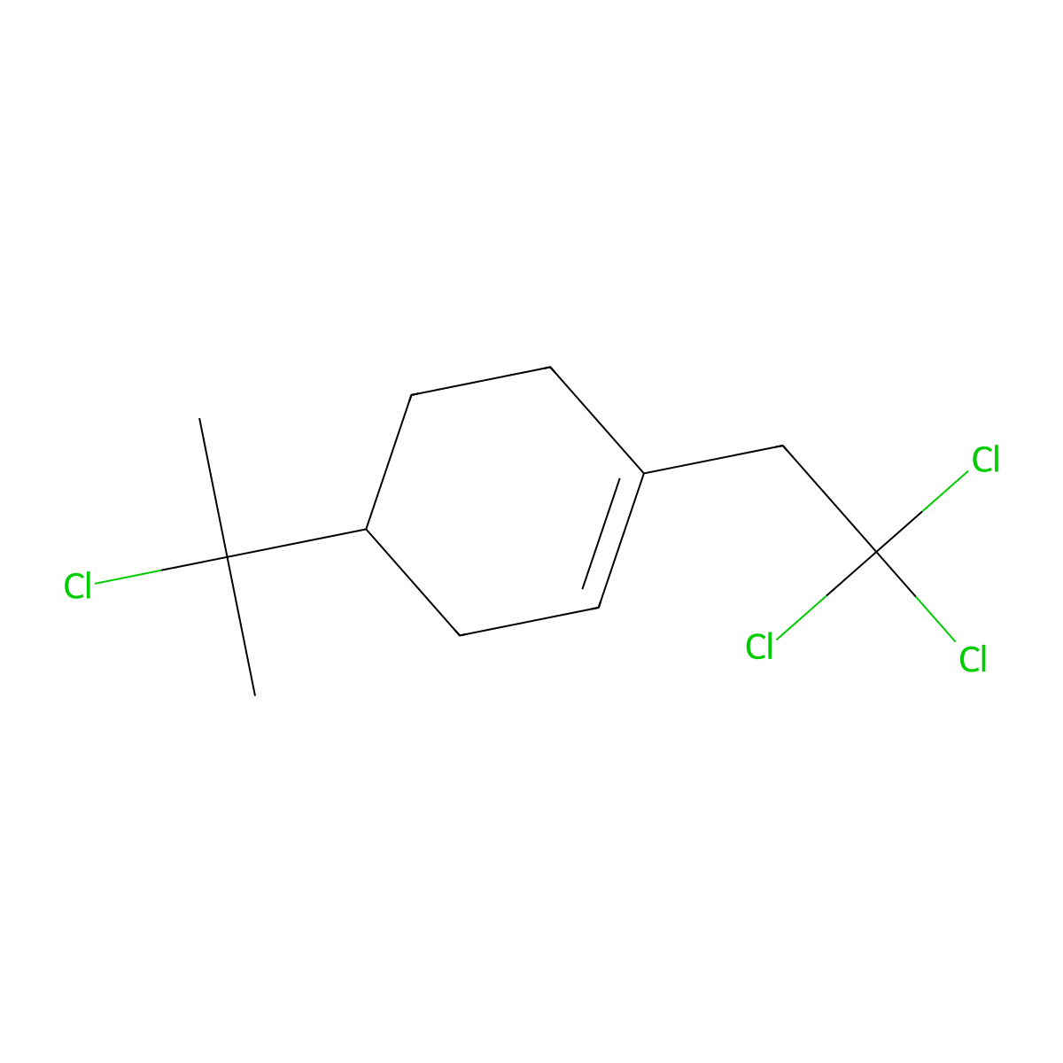 4-(2-Chloropropan-2-yl)-1-(2,2,2-trichloroethyl)cyclohex-1-ene molecular structure, CAS 19876-54-1