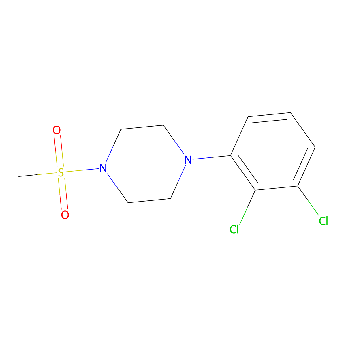 1-(2,3-Dichlorophenyl)-4-(methylsulfonyl)piperazine molecular structure, CAS 1987603-47-3