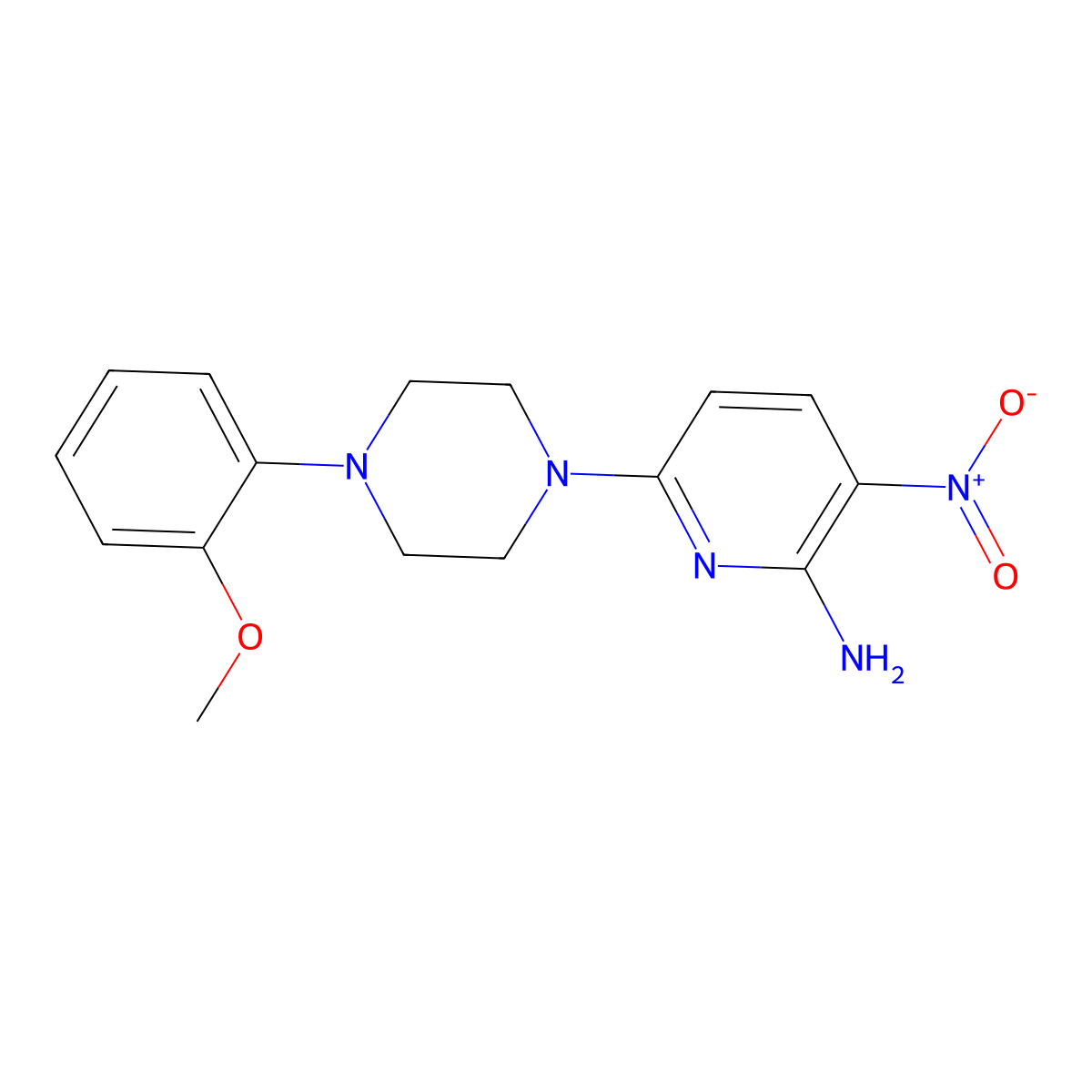 6-[4-(2-Methoxyphenyl)piperazin-1-yl]-3-nitropyridin-2-amine molecular structure, CAS 1987637-35-3