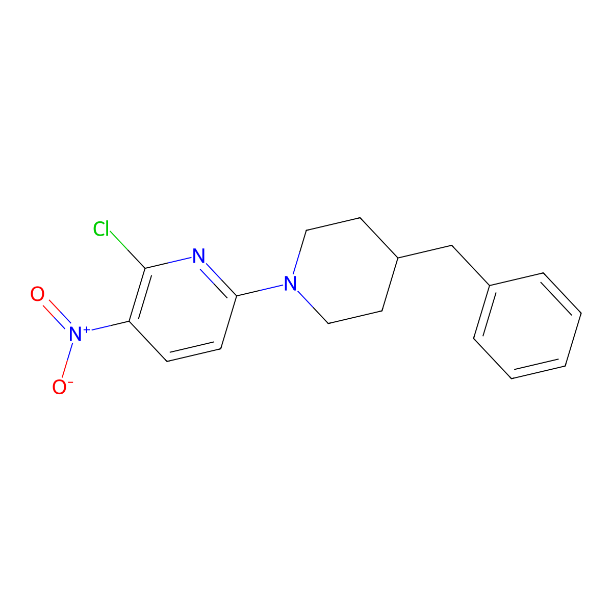 6-(4-Benzylpiperidin-1-yl)-2-chloro-3-nitropyridine molecular structure, CAS 1987638-38-9