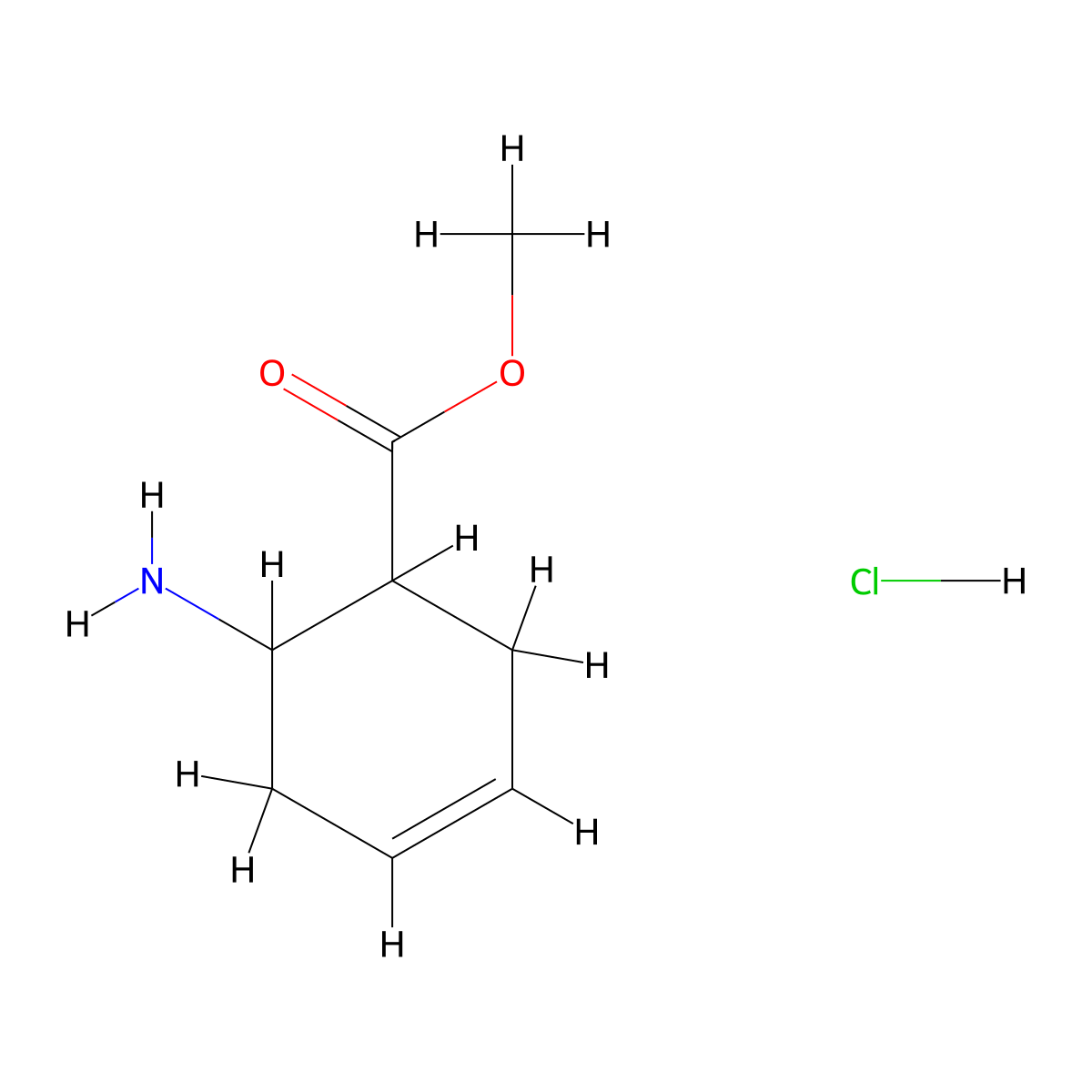 Methyl 6-aminocyclohex-3-ene-1-carboxylate hydrochloride molecular structure, CAS 1987680-47-6
