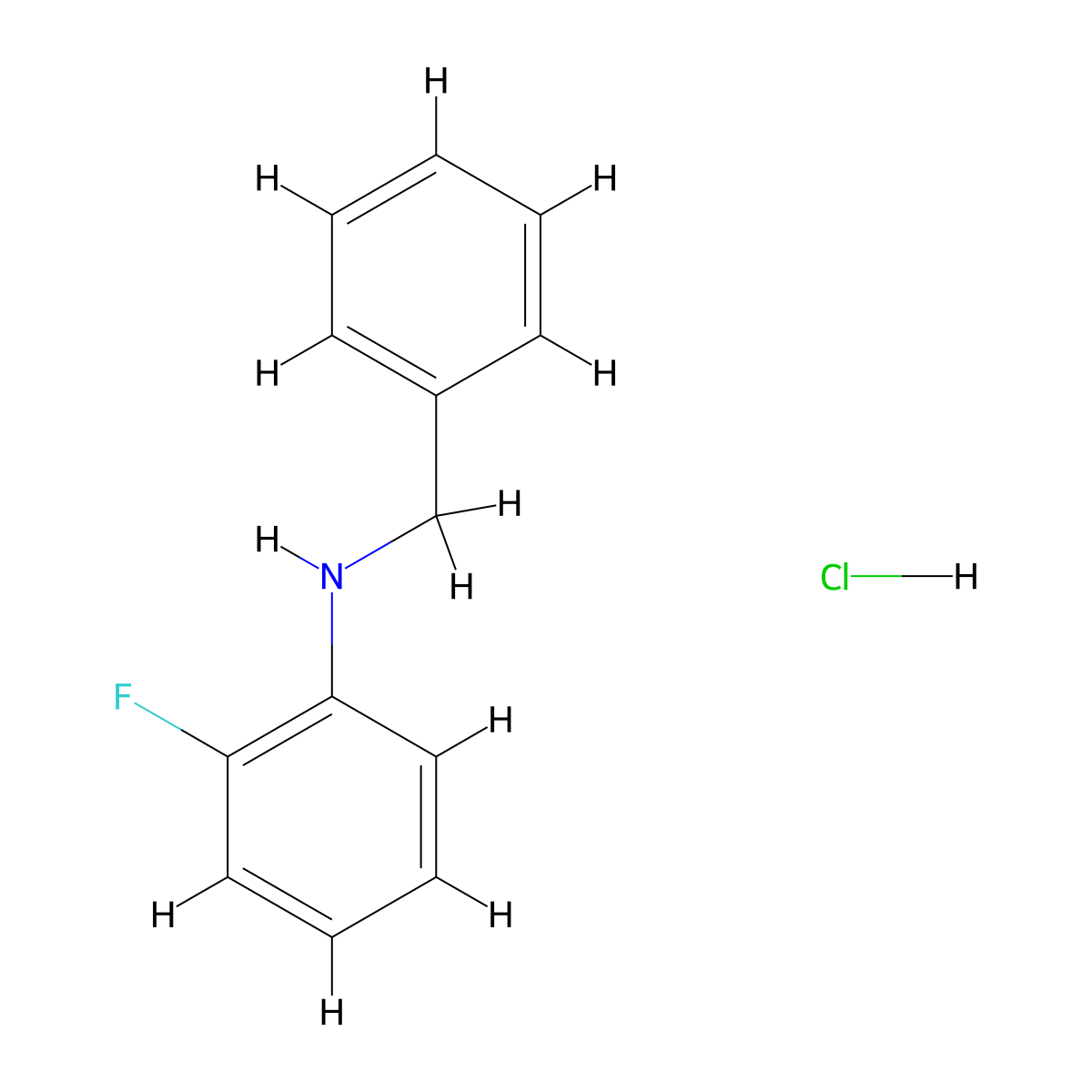 N-benzyl-2-fluoroaniline hydrochloride molecular structure, CAS 1987680-56-7