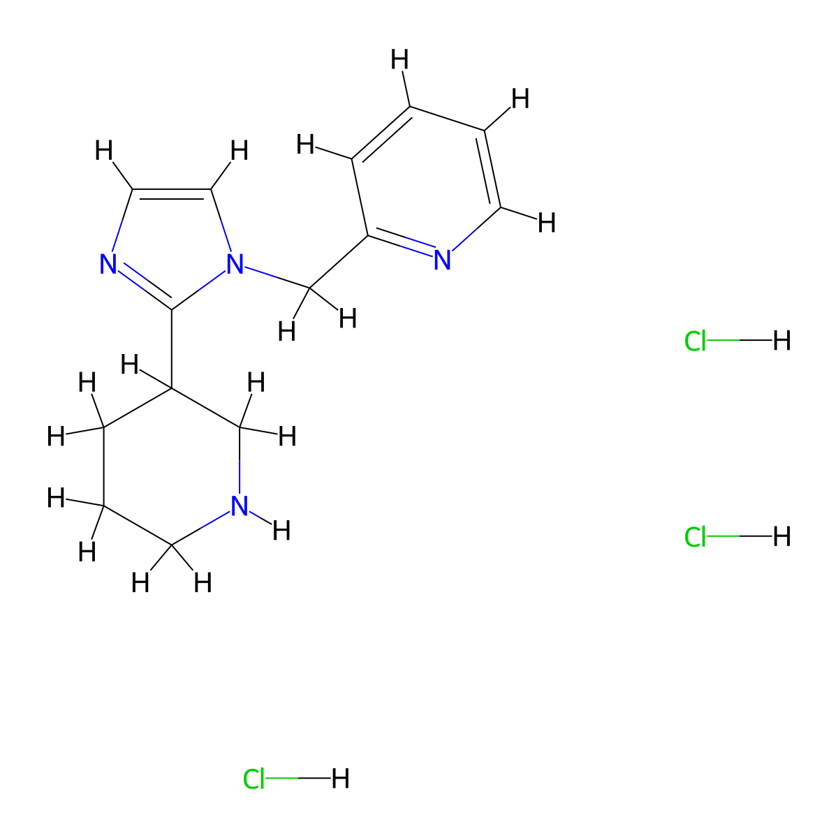 2-[(2-piperidin-3-yl-1H-imidazol-1-yl)methyl]pyridine trihydrochloride molecular structure, CAS 1987680-73-8