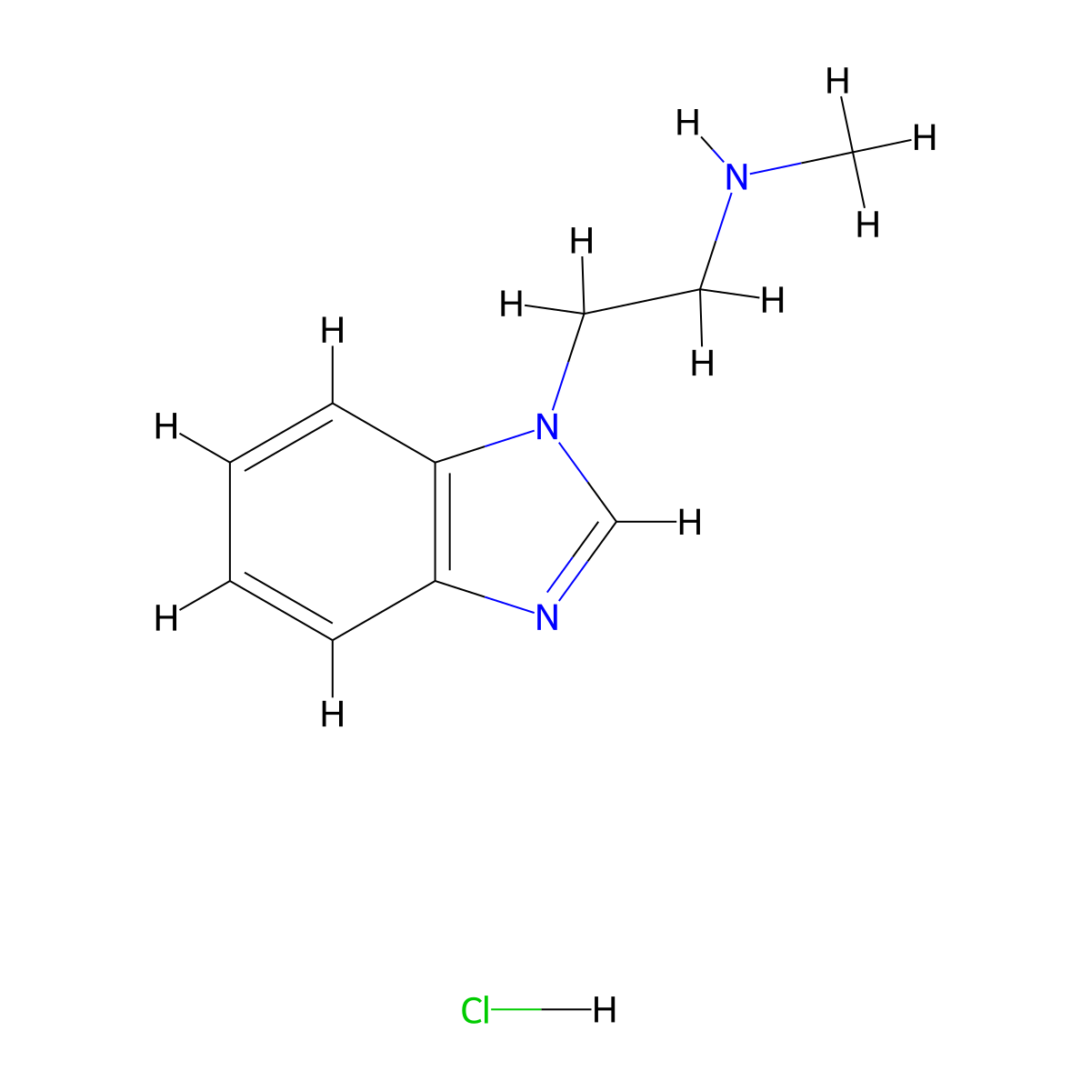 [2-(1H-benzimidazol-1-yl)ethyl]methylamine hydrochloride molecular structure, CAS 1987680-86-3