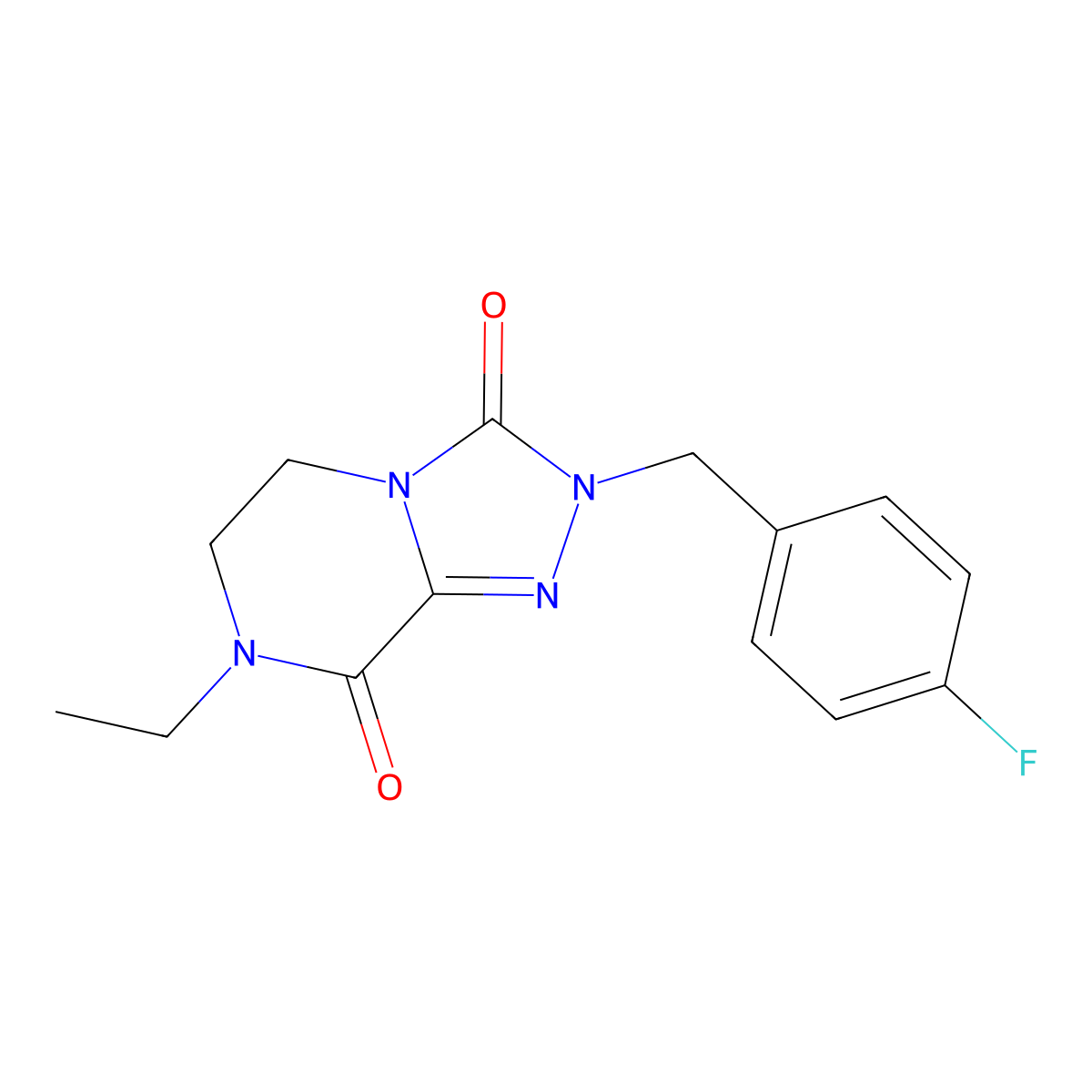 7-ethyl-2-(4-fluorobenzyl)-6,7-dihydro[1,2,4]triazolo[4,3-a]pyrazine-3,8(2H,5H)-dione molecular structure, CAS 1987680-94-3