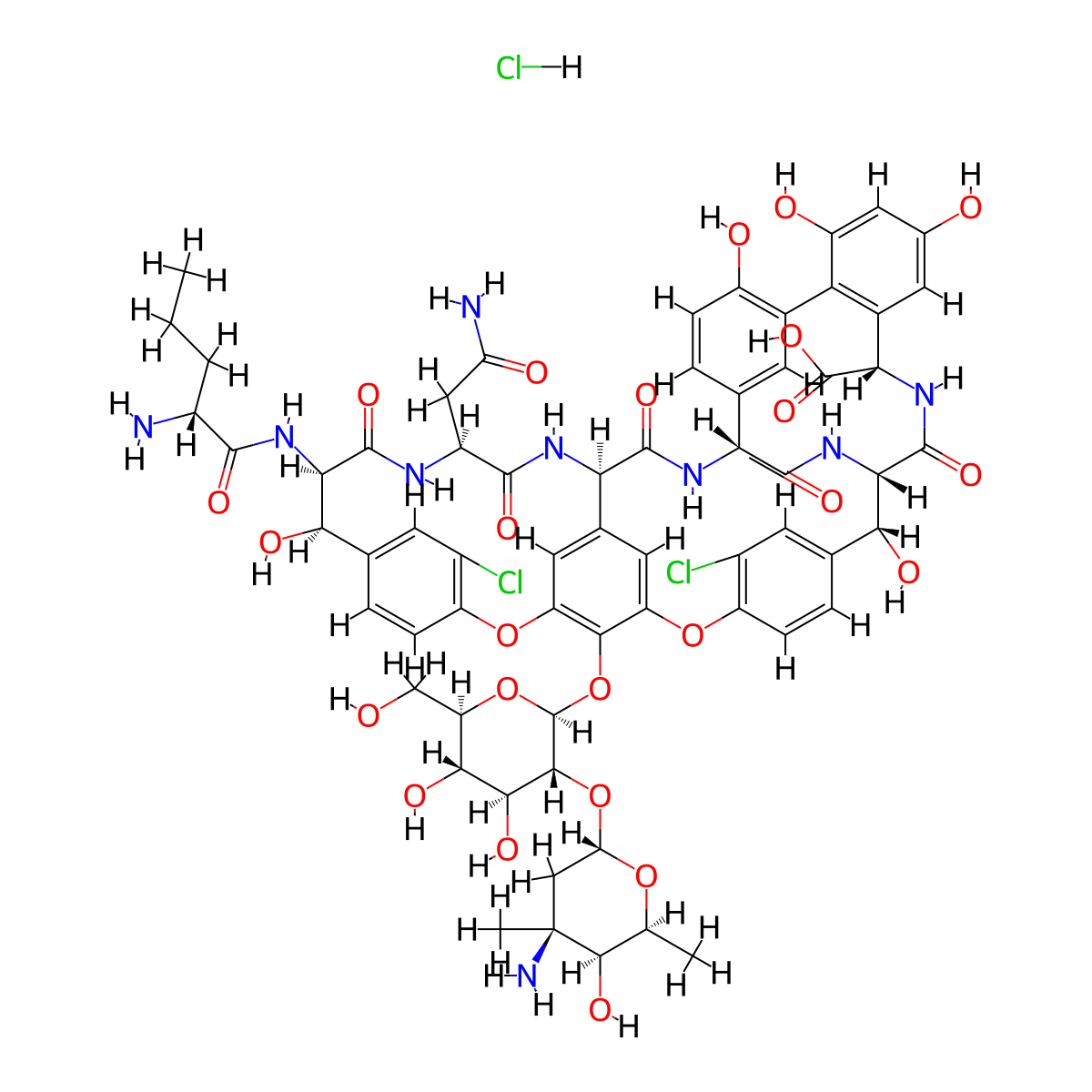 N-Demethylvancomycin (hydrochloride) molecular structure, CAS 198774-23-1