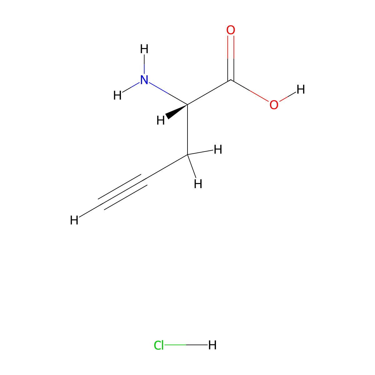 (S)-2-Aminopent-4-ynoic acid hydrochloride molecular structure, CAS 198774-27-5