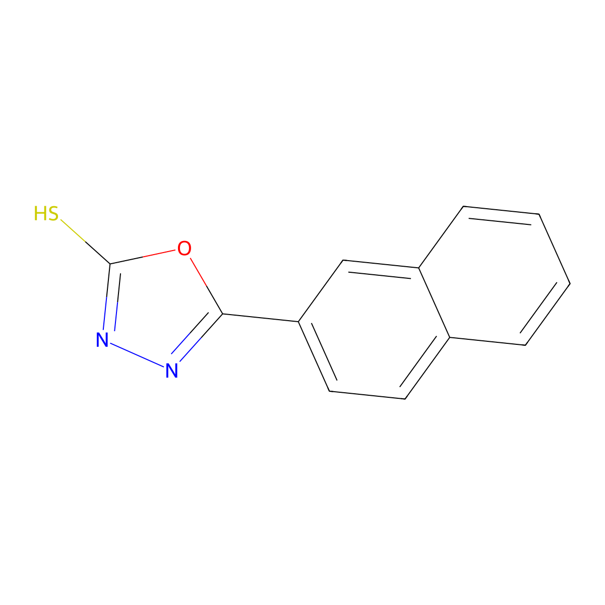 5-(Naphthalen-2-yl)-1,3,4-oxadiazole-2-thiol molecular structure, CAS 198780-60-8