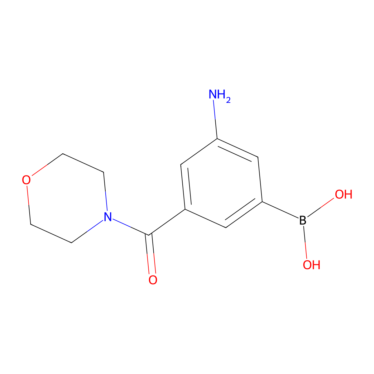 3-Amino-5-(morpholinocarbonyl)phenylboronic acid molecular structure, CAS 1987879-03-7