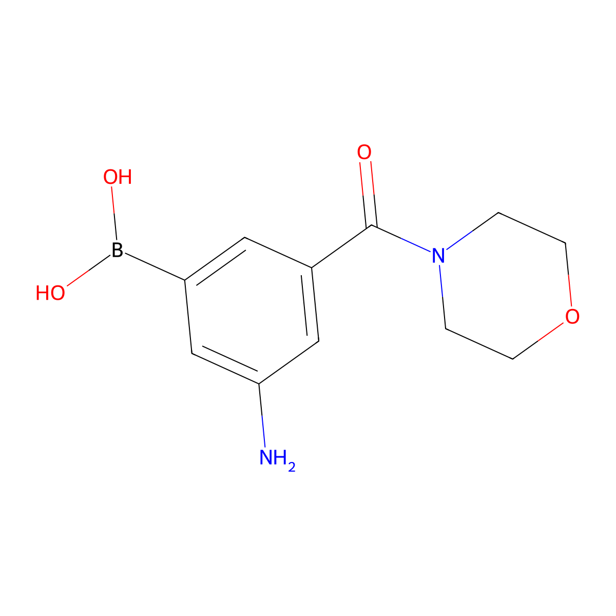 3-Amino-5-(morpholinocarbonyl)phenylboronic acid molecular structure, CAS 1987879-03-7
