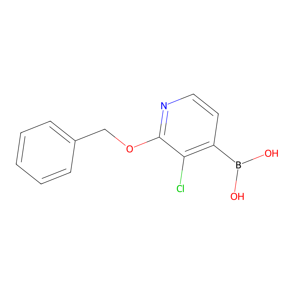 2-Benzyloxy-3-chloropyridine-4-boronic acid molecular structure, CAS 1987879-13-9