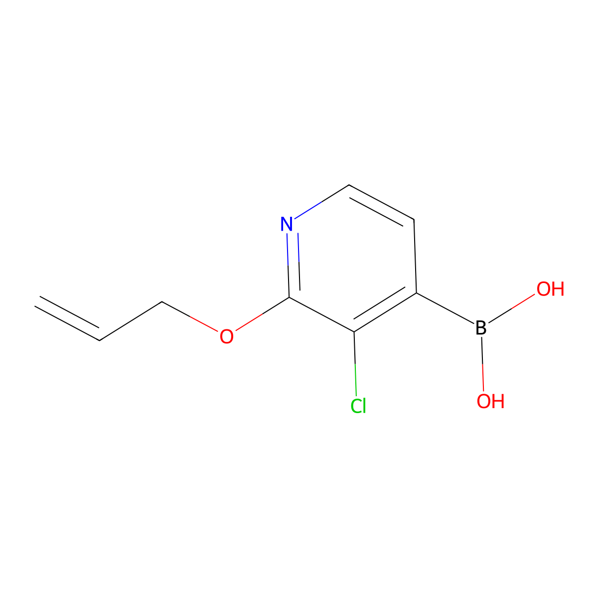 2-Allyloxy-3-chloropyridine-4-boronic acid molecular structure, CAS 1987879-17-3