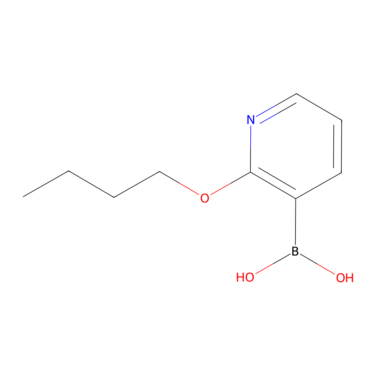 2-Butoxypyridine-3-boronic acid molecular structure, CAS 1987879-23-1