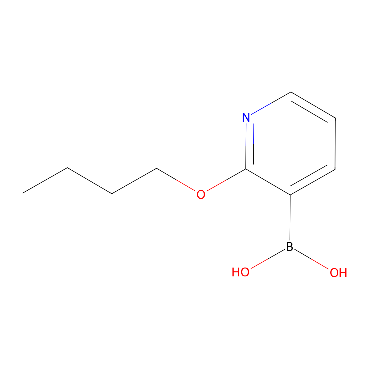 2-Butoxypyridine-3-boronic acid molecular structure, CAS 1987879-23-1