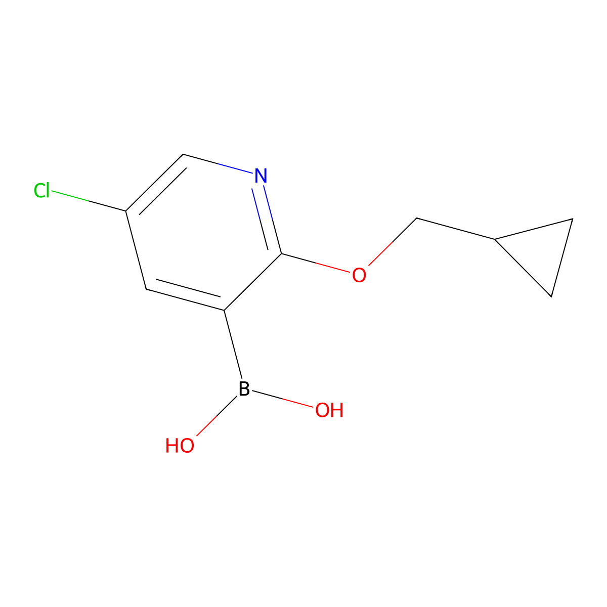 5-Chloro-2-(cyclopropylmethoxy)pyridine-3-boronic acid molecular structure, CAS 1987879-58-2