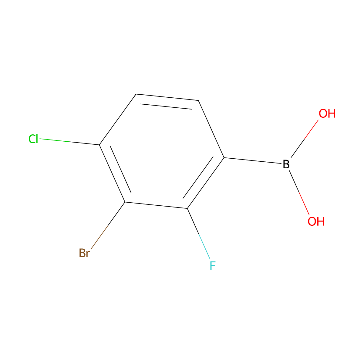 3-Bromo-4-chloro-2-fluorophenylboronic acid molecular structure, CAS 1987879-74-2
