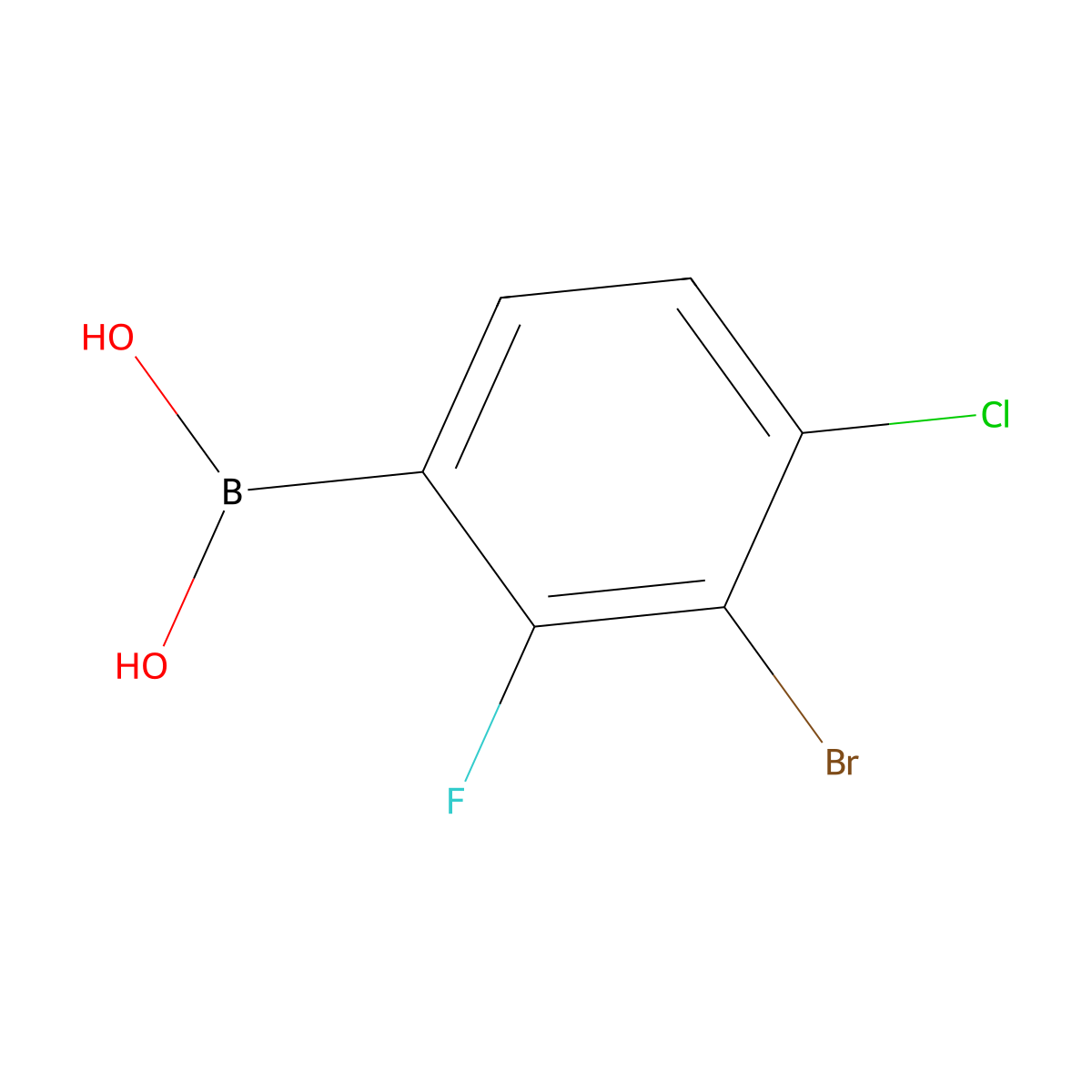3-Bromo-4-chloro-2-fluorophenylboronic acid molecular structure, CAS 1987879-74-2