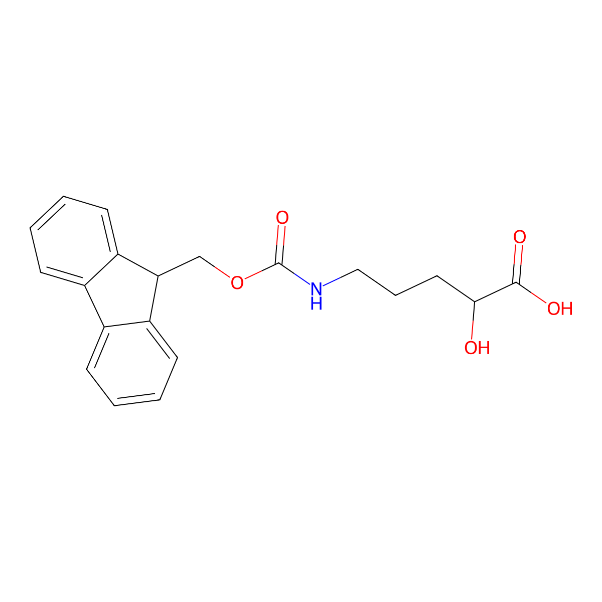 5-({[(9H-fluoren-9-yl)methoxy]carbonyl}amino)-2-hydroxypentanoic acid molecular structure, CAS 1987897-76-6