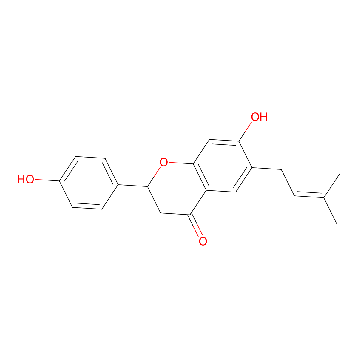 Bavachin molecular structure, CAS 19879-32-4