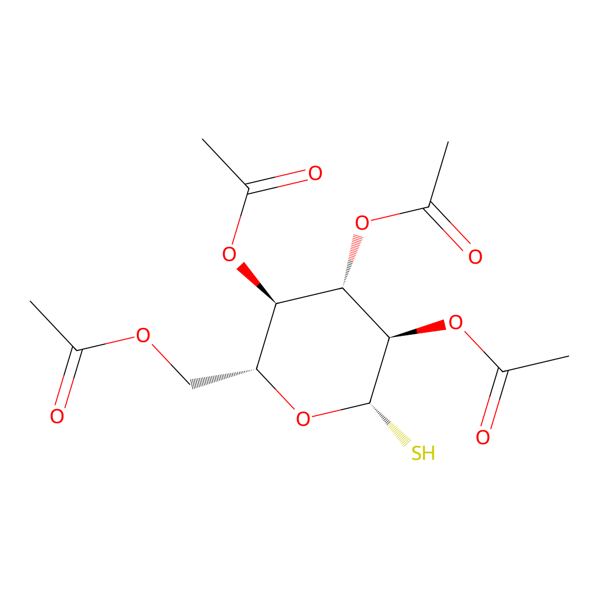 beta-D-Glucopyranose, 1-thio-, 2,3,4,6-tetraacetate molecular structure, CAS 19879-84-6