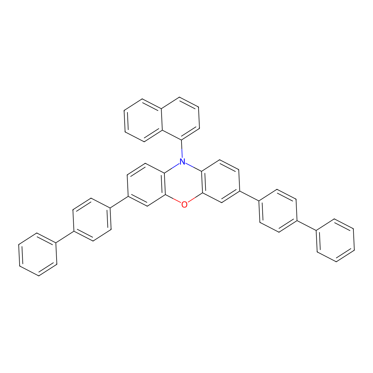 3,7-Di([1,1'-biphenyl]-4-yl)-10-(naphthalen-1-yl)-10H-phenoxazine molecular structure, CAS 1987900-95-7