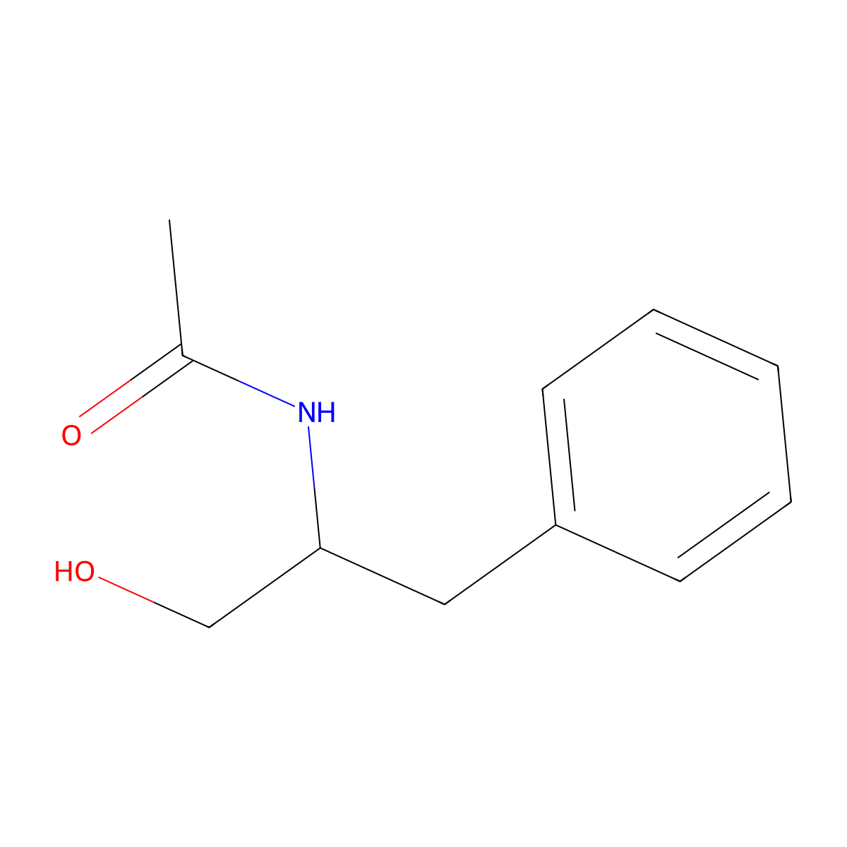 2-Acetamido-3-phenylpropanol molecular structure, CAS 19881-92-6