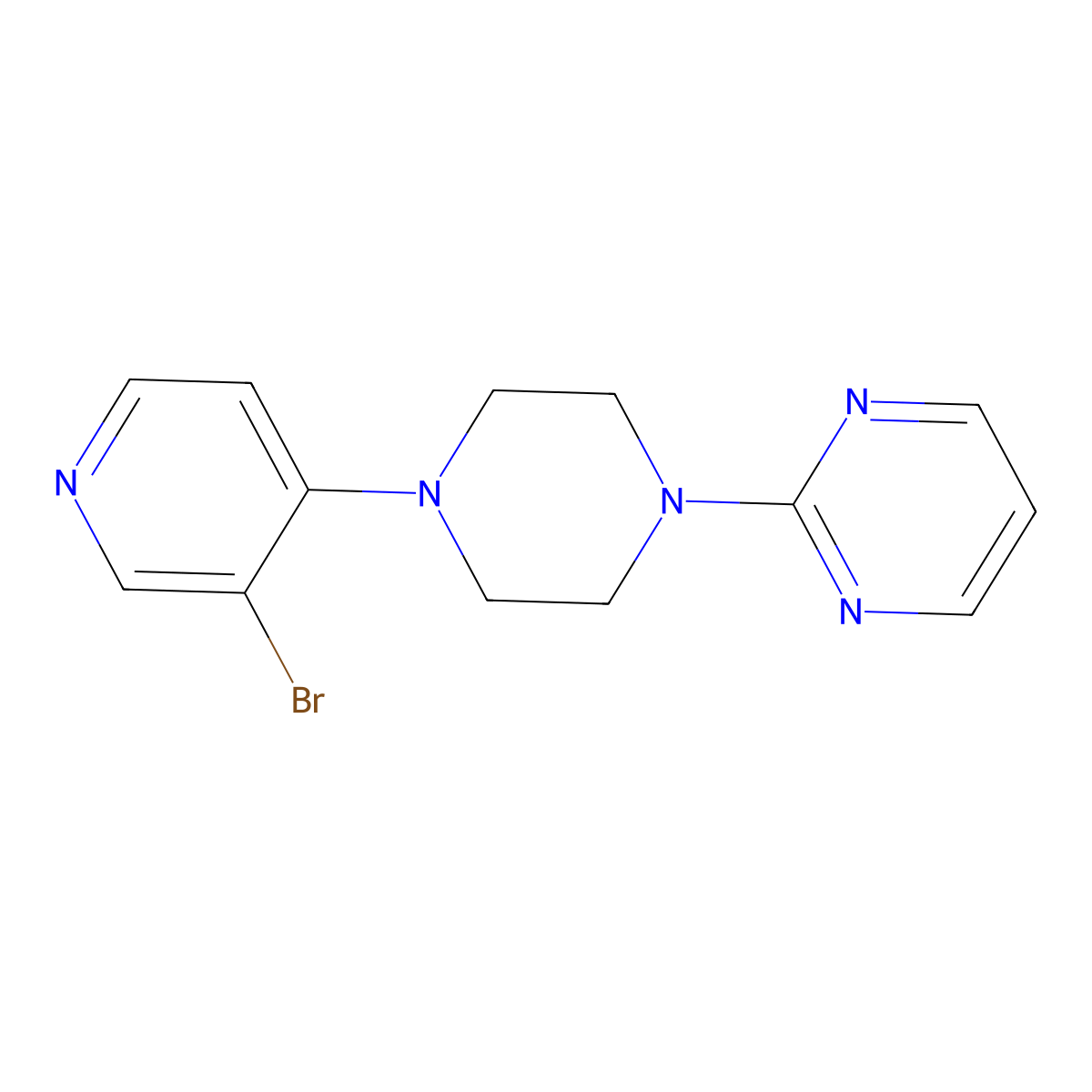 2-[4-(3-Bromopyridin-4-yl)piperazin-1-yl]pyrimidine molecular structure, CAS 1988135-57-4