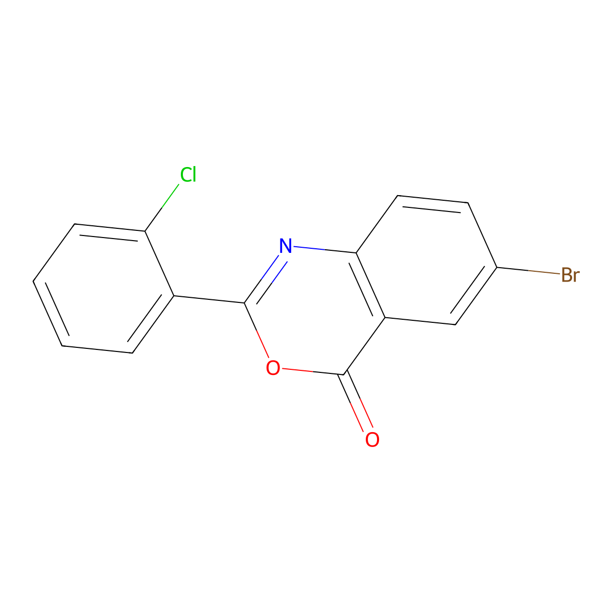 6-bromo-2-(2-chlorophenyl)-4H-3,1-benzoxazin-4-one molecular structure, CAS 198819-44-2